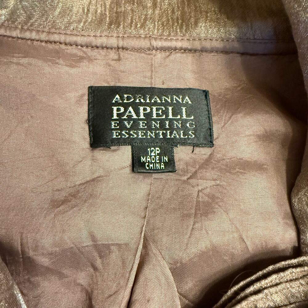 Adrianna Papell Mauve Ruffled Evening Jacket Ruffles Rose Formal 12P EUC - Picture 8 of 10